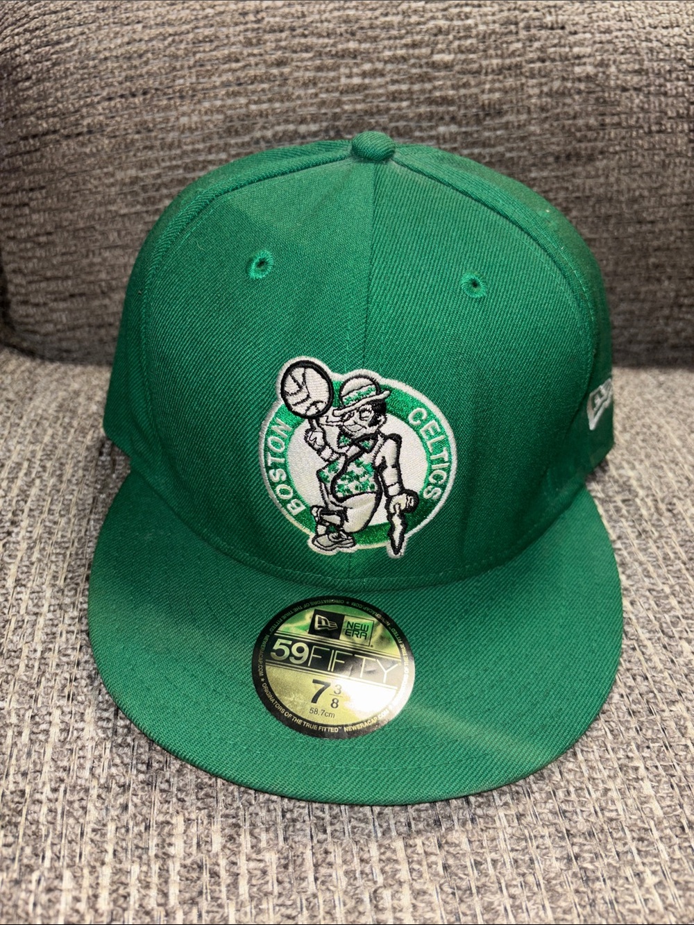 New Era Boston Celtics Hardwood Classics Green Fitted 59FIFTY Hat Size 7 3/8